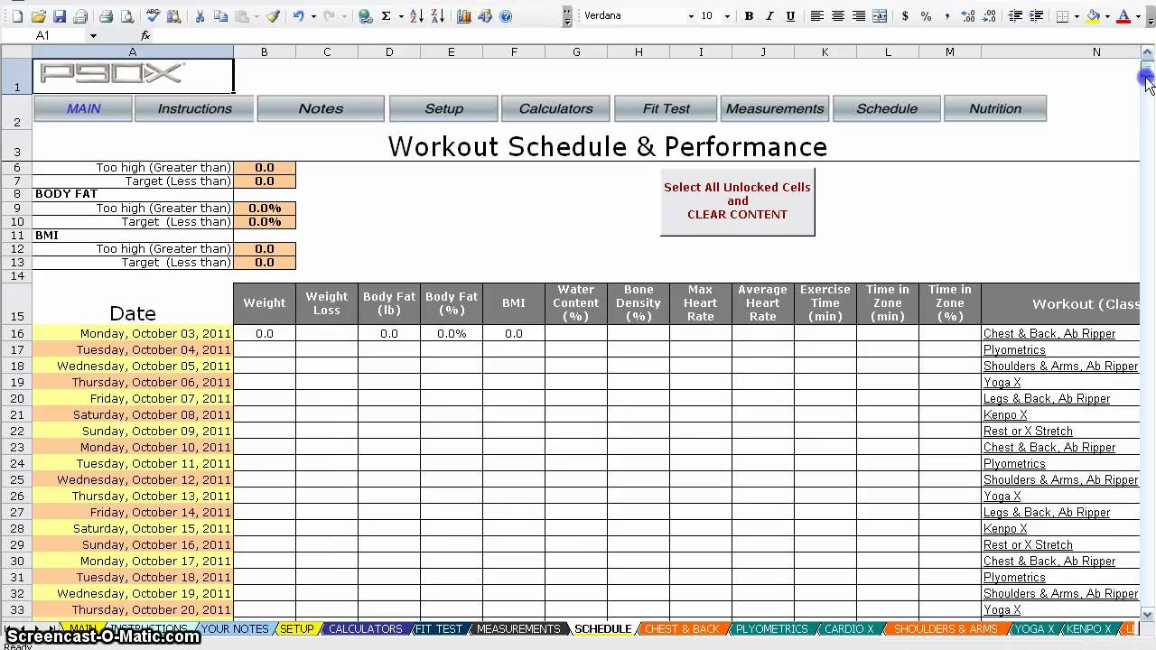 P90X Worksheets - YouTube