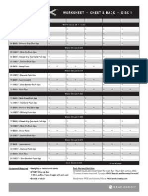 P90X Worksheets PDF | PDF