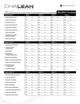 Chalean Extreme Worksheet | PDF