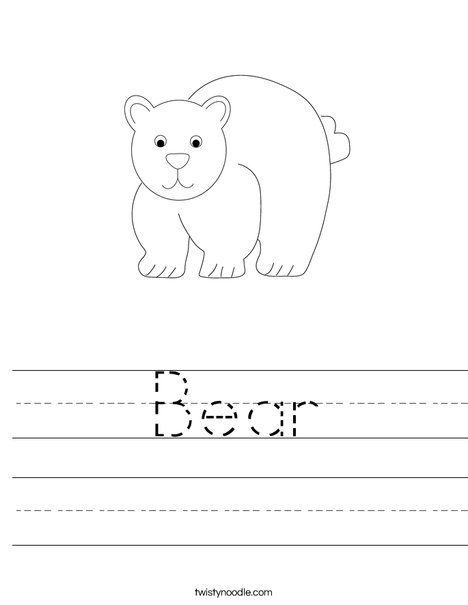 Bear Worksheet - Twisty Noodle