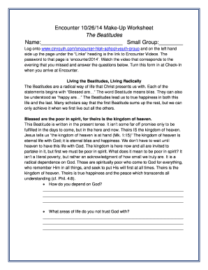 beatitudes worksheet