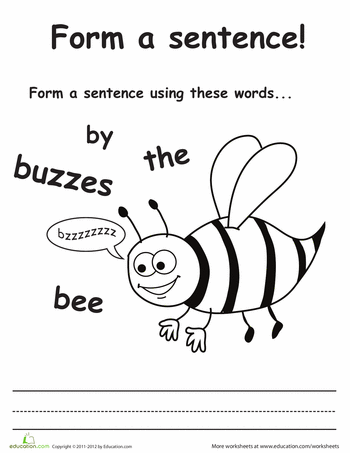 Make a Buzzing Bee Sentence | Worksheet 