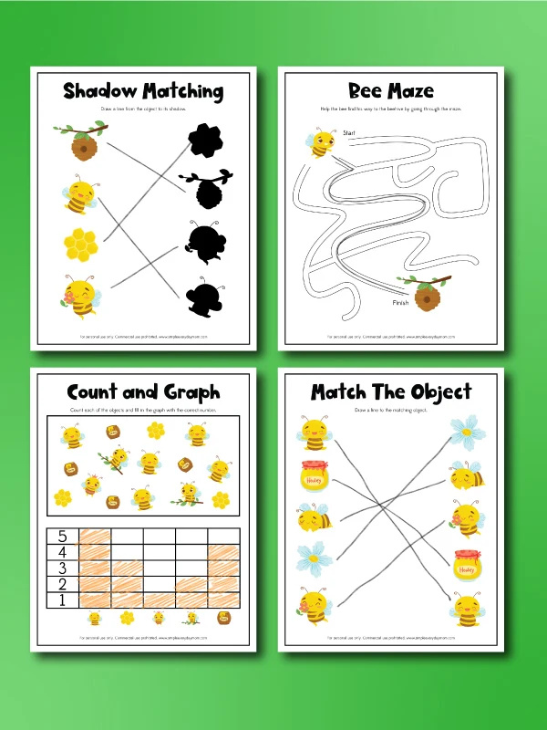 Bee Activity Sheets For Kids [Free Printable] Worksheets Library