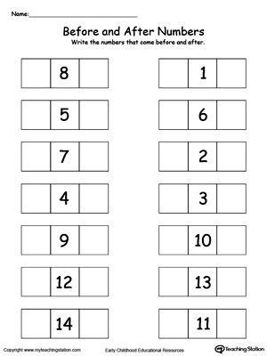 Numbers Before, After, And Between / FREE Printable | Preschool ...