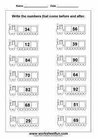 before and after worksheet for grade 1