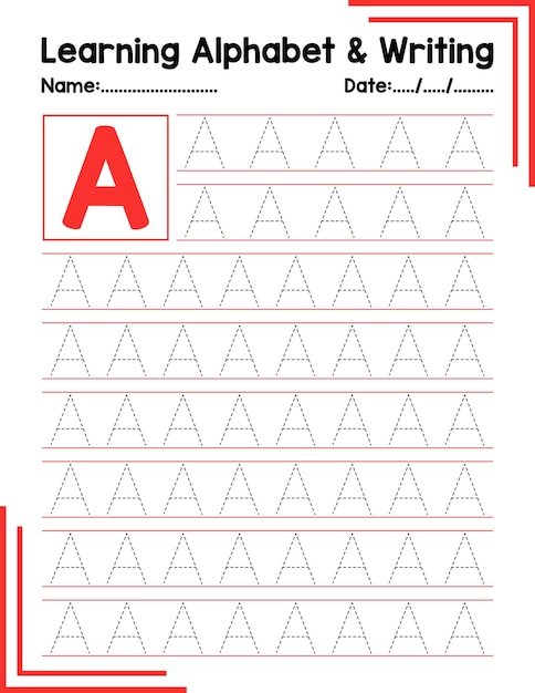 Premium Vector | PreK Beginning Alphabet A Tracing Worksheet For ...