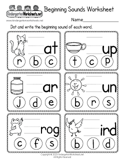 beginner kindergarten worksheet