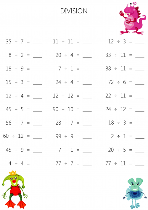 Mental Division Worksheet #8 - KidsPressMagazine.com