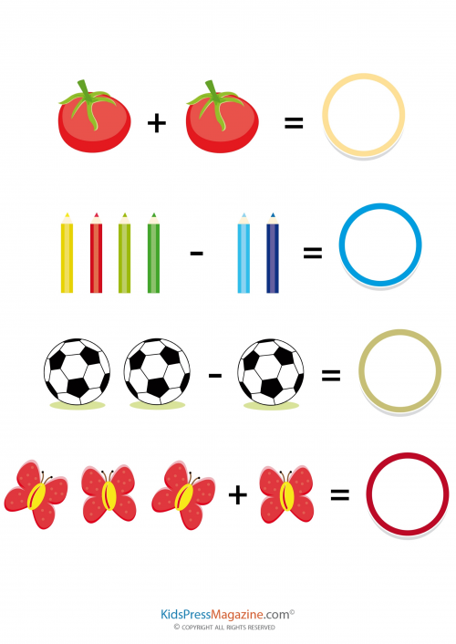 Beginning Addition Worksheet 1 - KidsPressMagazine.com