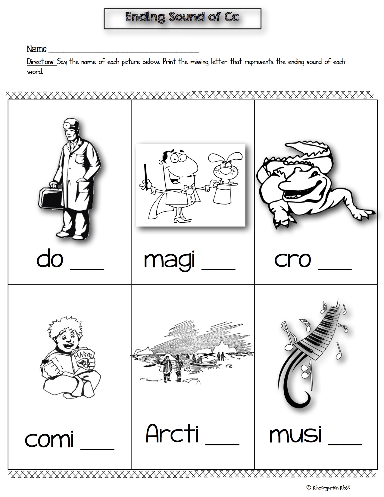 beginning and ending sound worksheet kindergarten