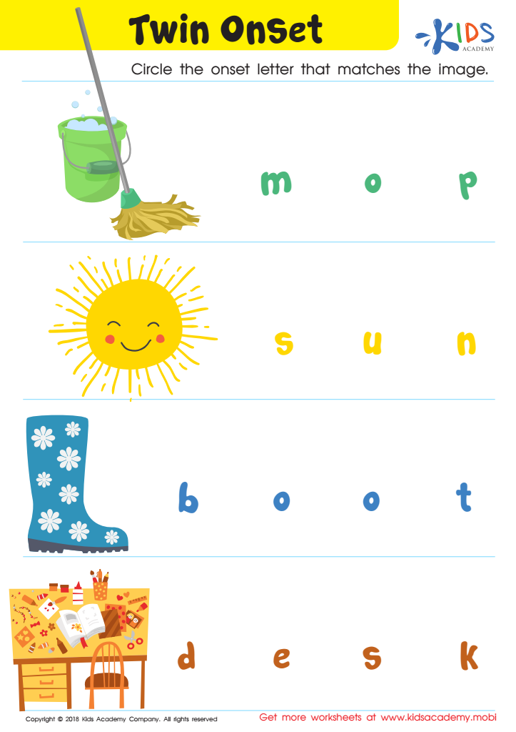 beginning and ending sounds worksheet for kindergarten
