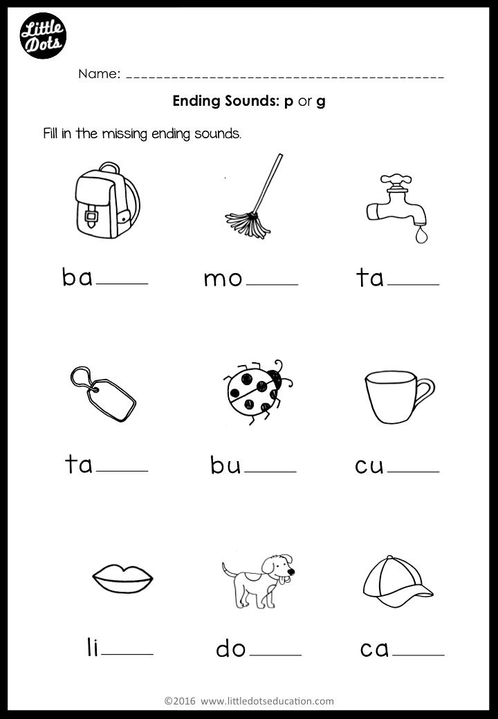 beginning and ending sounds worksheet