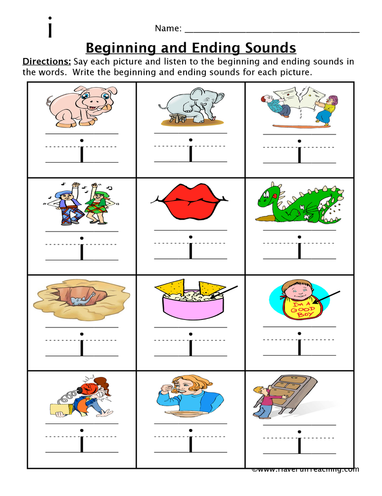 beginning and ending sounds worksheet