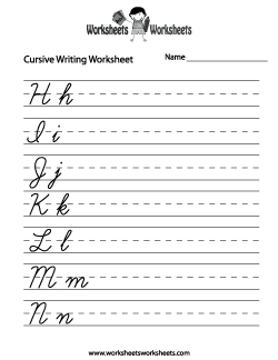 beginning cursive worksheet
