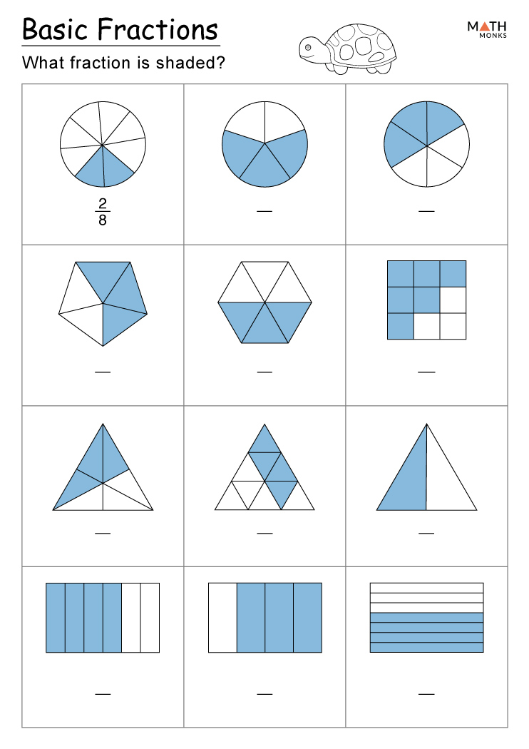 beginning fractions worksheet
