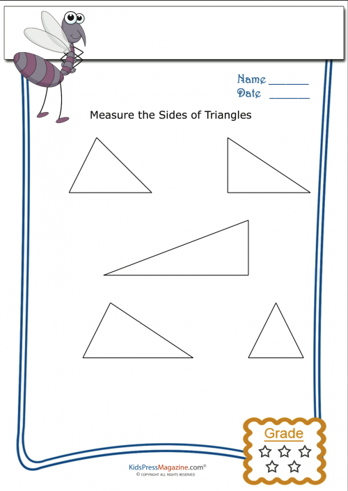 Basic Geometry Worksheet - Triangle Measurement 5 ...