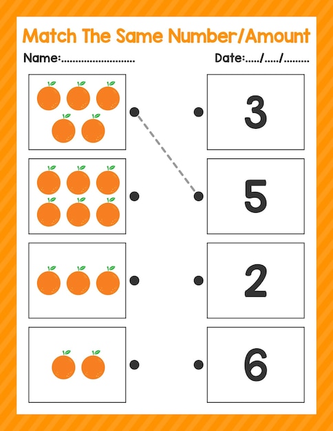 Premium Vector | Back To School Match The Same Number Beginning ...