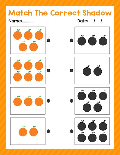 Premium Vector | Back To School Match The Same Shadow Beginning ...
