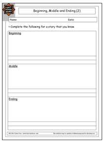 beginning middle and end worksheet