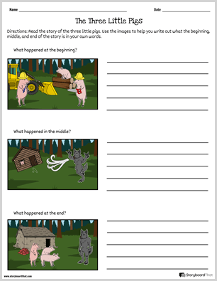 beginning middle and end worksheet