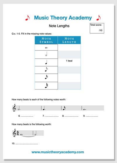 Music Theory Worksheets - Music Theory Academy