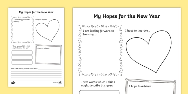 New School Year Writing Worksheet (teacher made) - Twinkl