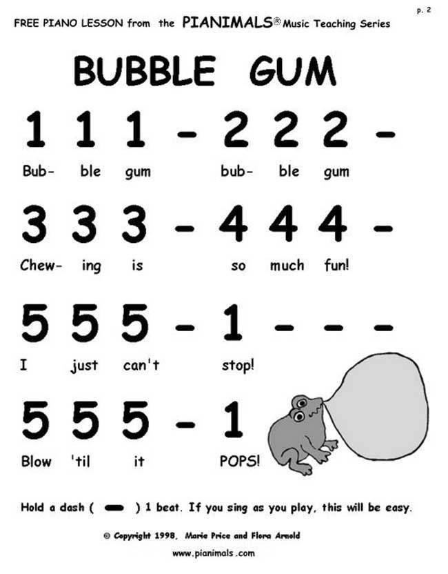 Free Piano Worksheets &  Free Sheet Music for Kids | Pianimals