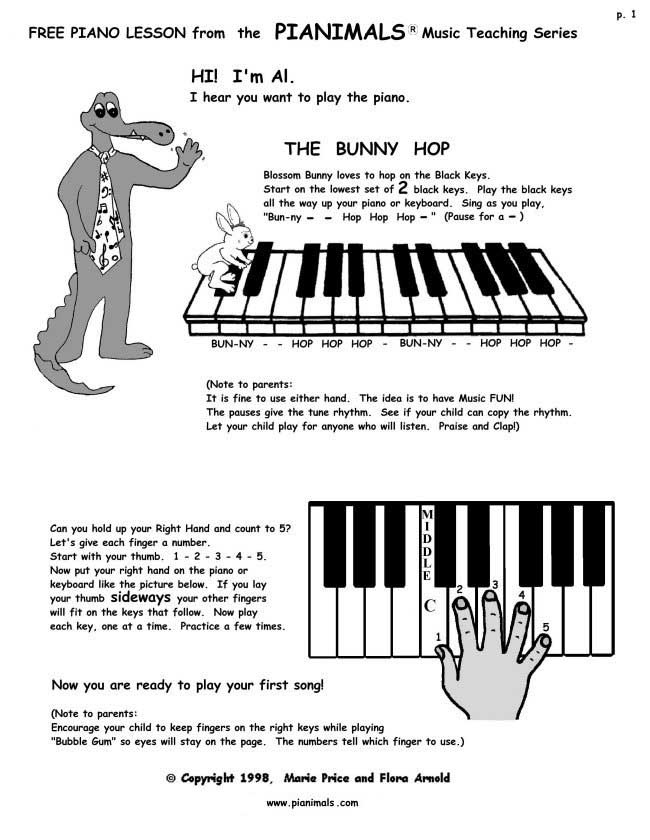 beginning piano worksheet