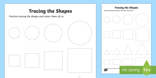 Tracing Basic Shapes Worksheet - Primary Resources 