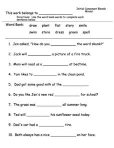 Beginning Consonant Blend Worksheets | Ending Blend Worksheets for ...