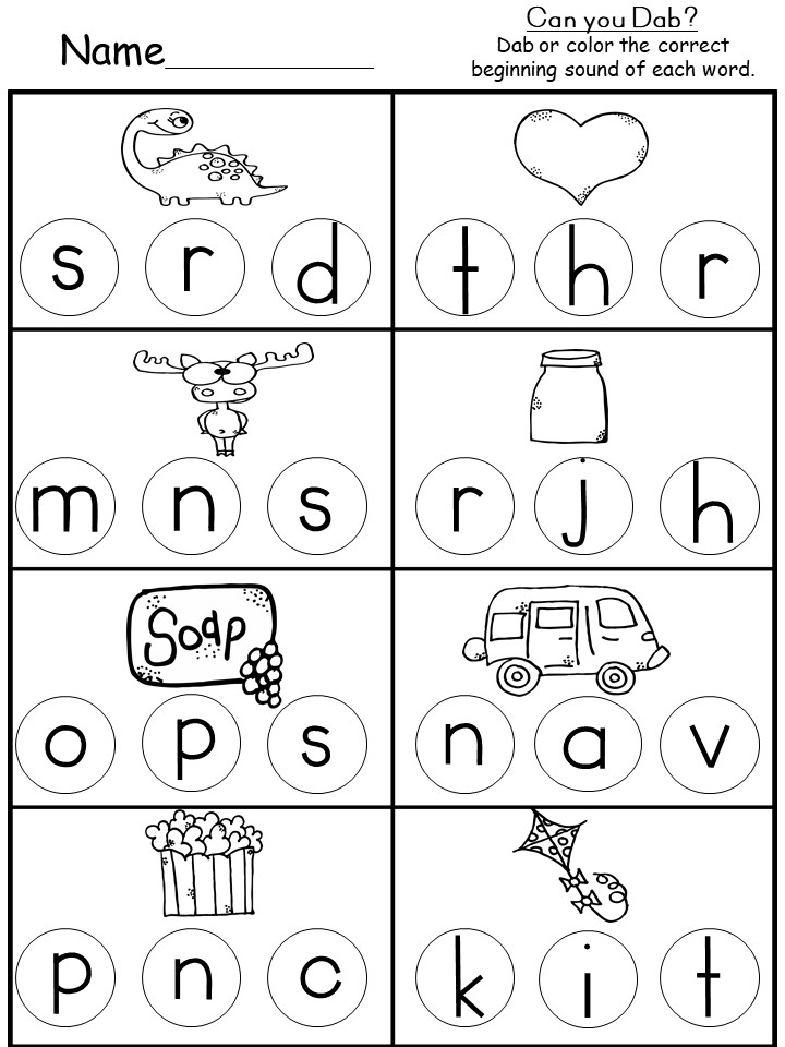 beginning sound worksheet for