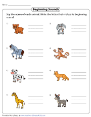 beginning sound worksheet for