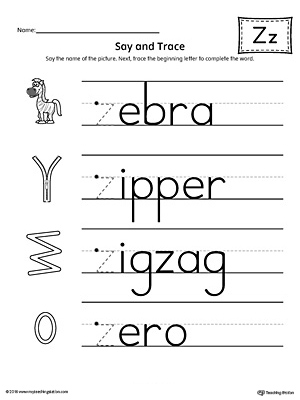 beginning sound worksheet letter z