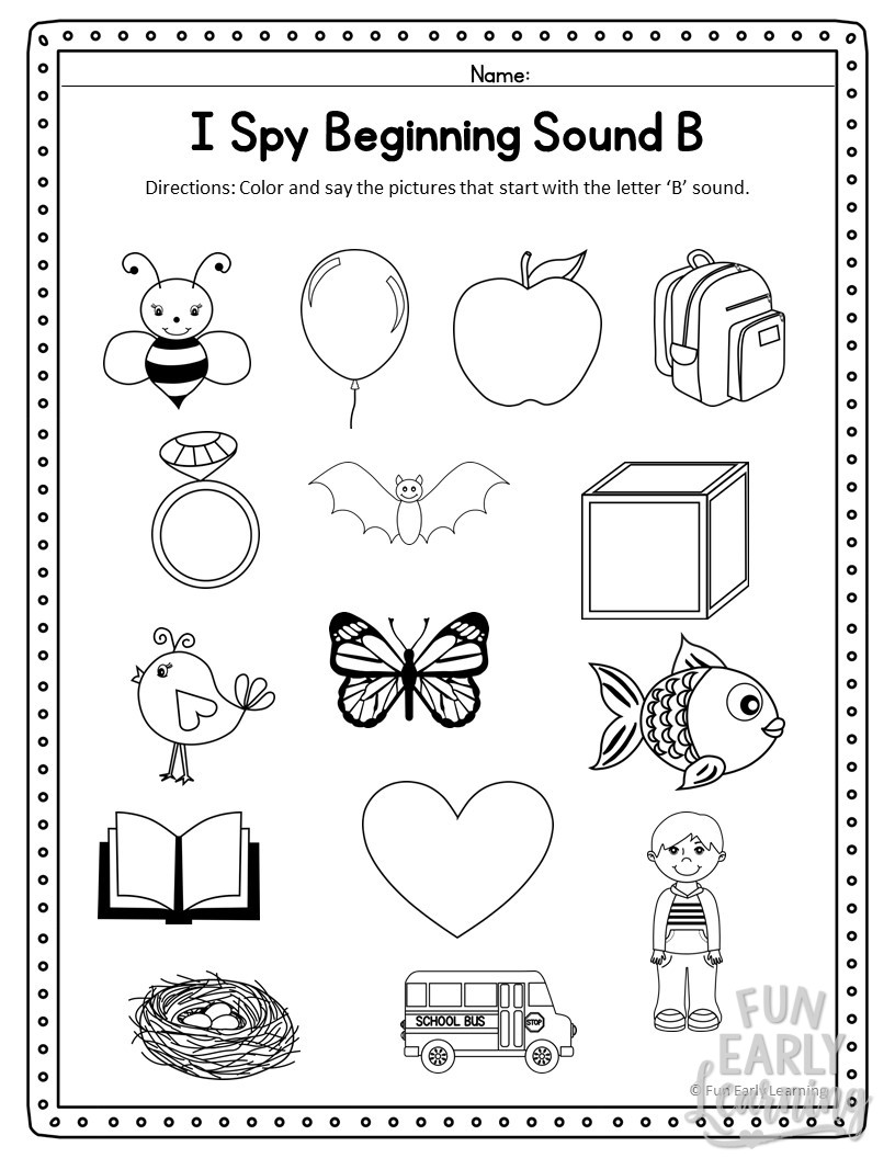 beginning sounds activity for preschoolers