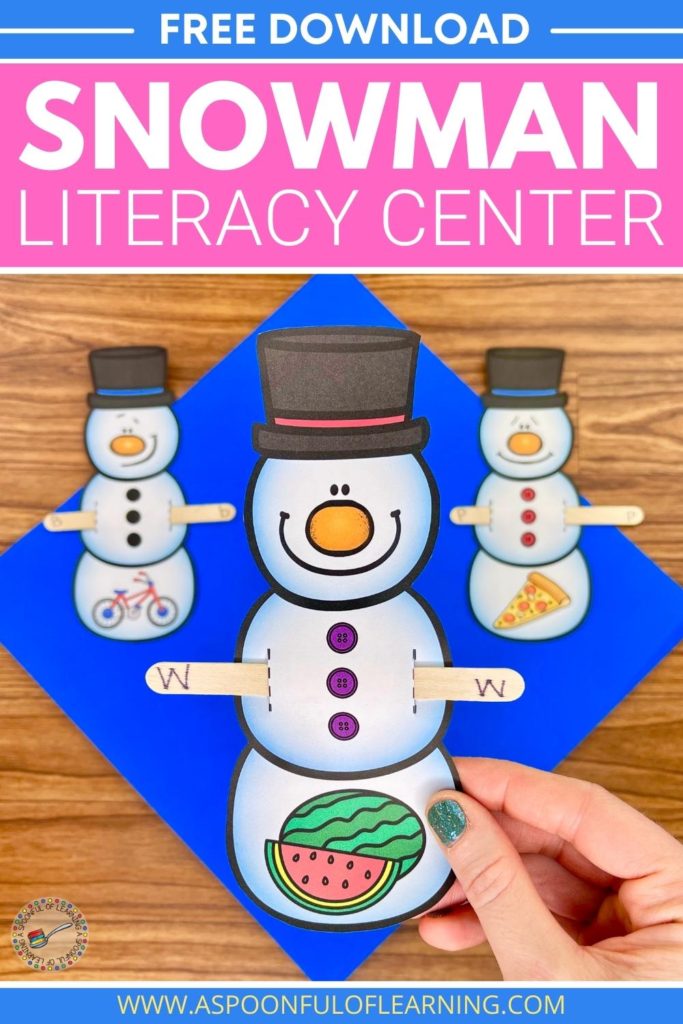 Snowman Beginning Sounds Activity - A Spoonful of Learning