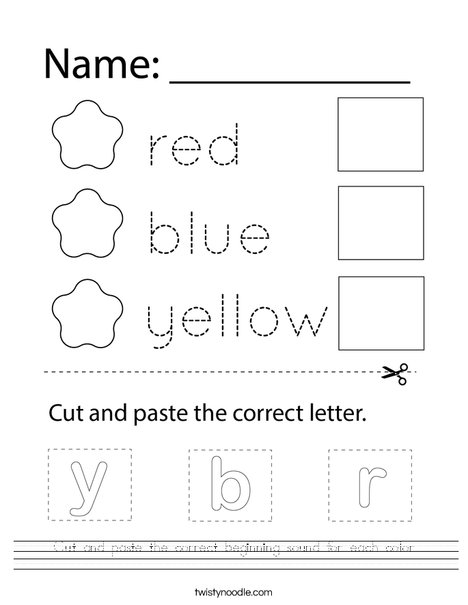 beginning sounds cut and paste worksheet