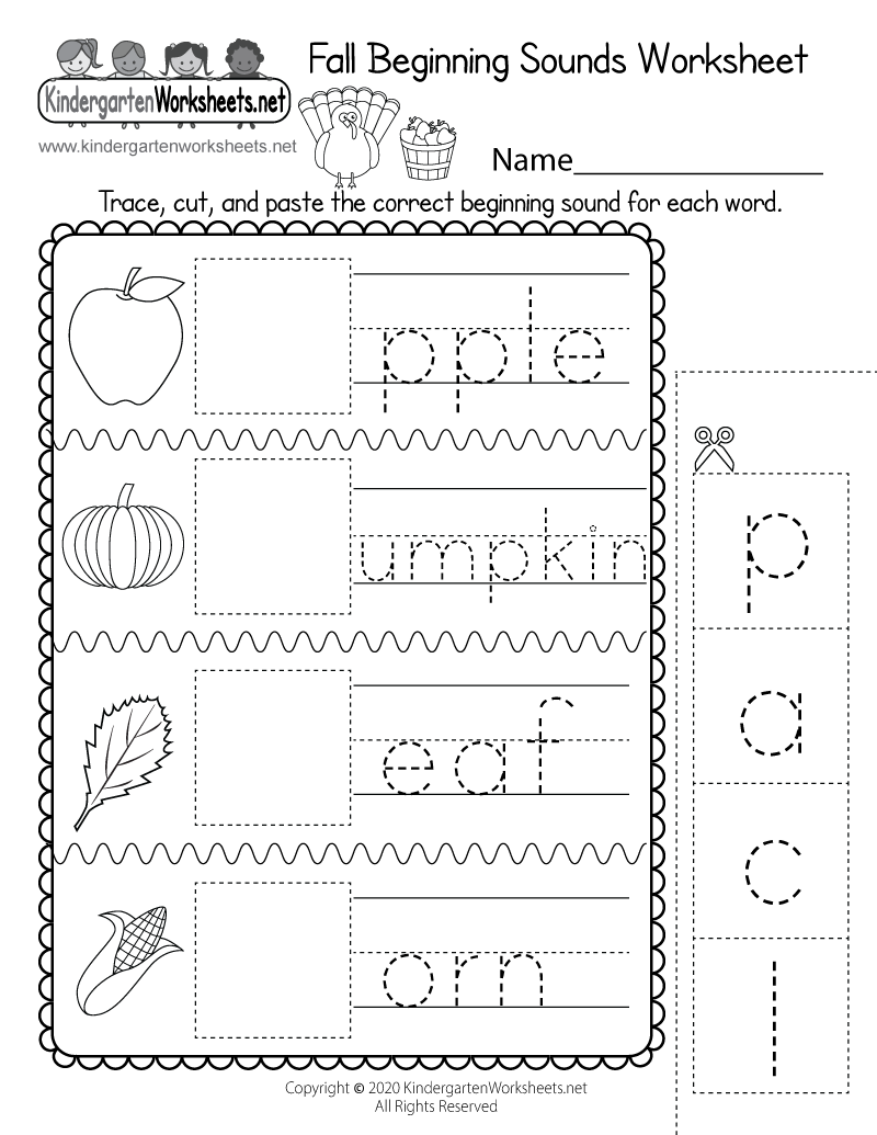 beginning sounds preschool worksheet