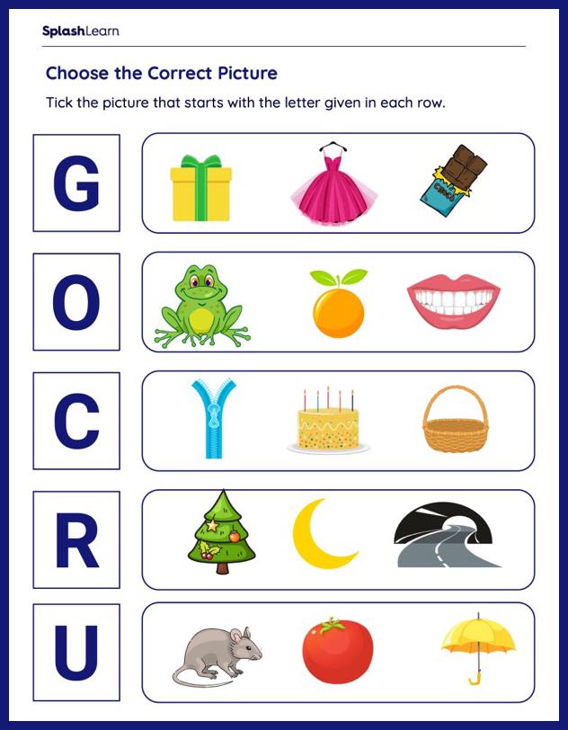 Fun With Beginning Sounds - ELA Worksheets - SplashLearn