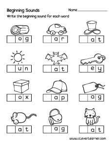 beginning sounds worksheet kindergarten