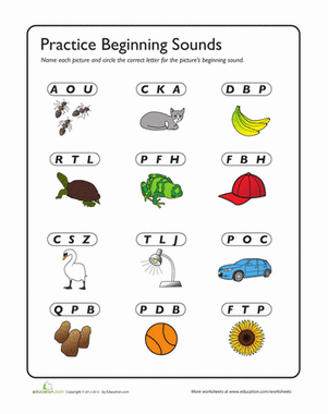 C is for Cup: Review Beginning Sounds | Worksheet 