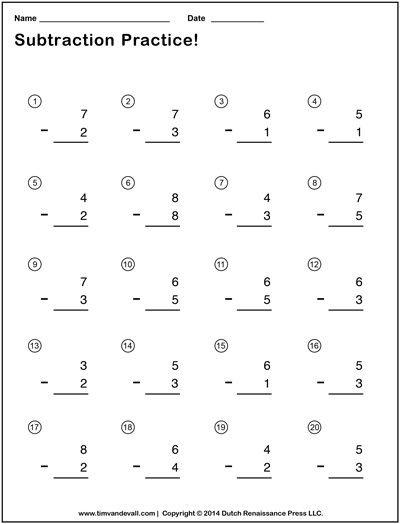 Simple Subtraction Worksheets for Students and Teachers | PDF ...