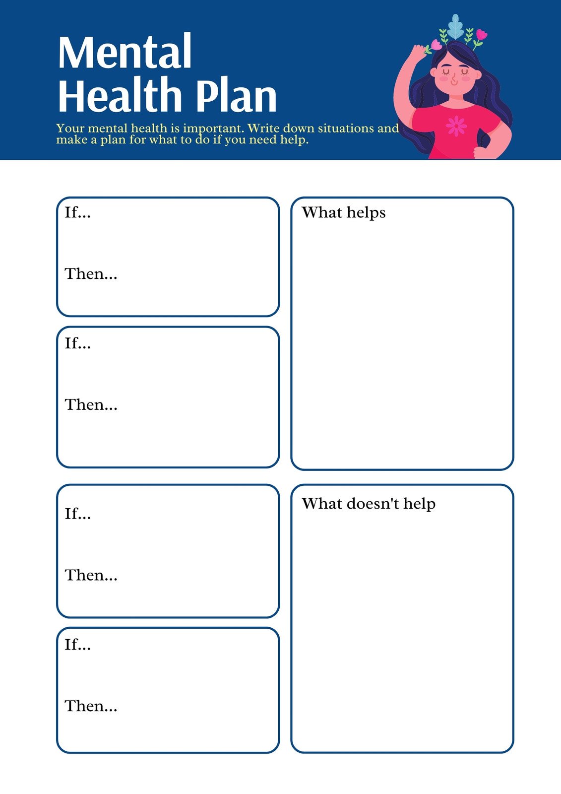 Free and customizable mental health templates
