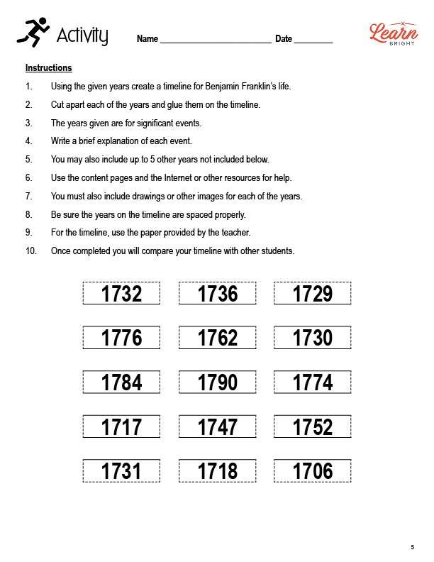 ben franklin worksheet