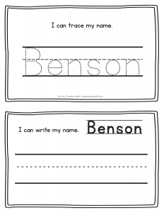 Benson - Name Printables for Handwriting Practice | A to Z Teacher ...