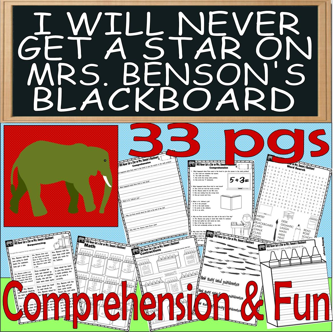 I Will Never Get a Star on Mrs. Bensons Blackboard Book Companion ...