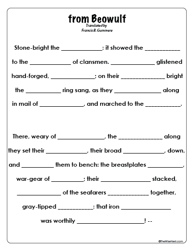 beowulf worksheet