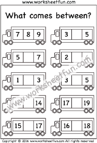 Numbers - Before, After, and Between / FREE Printable Worksheets ...