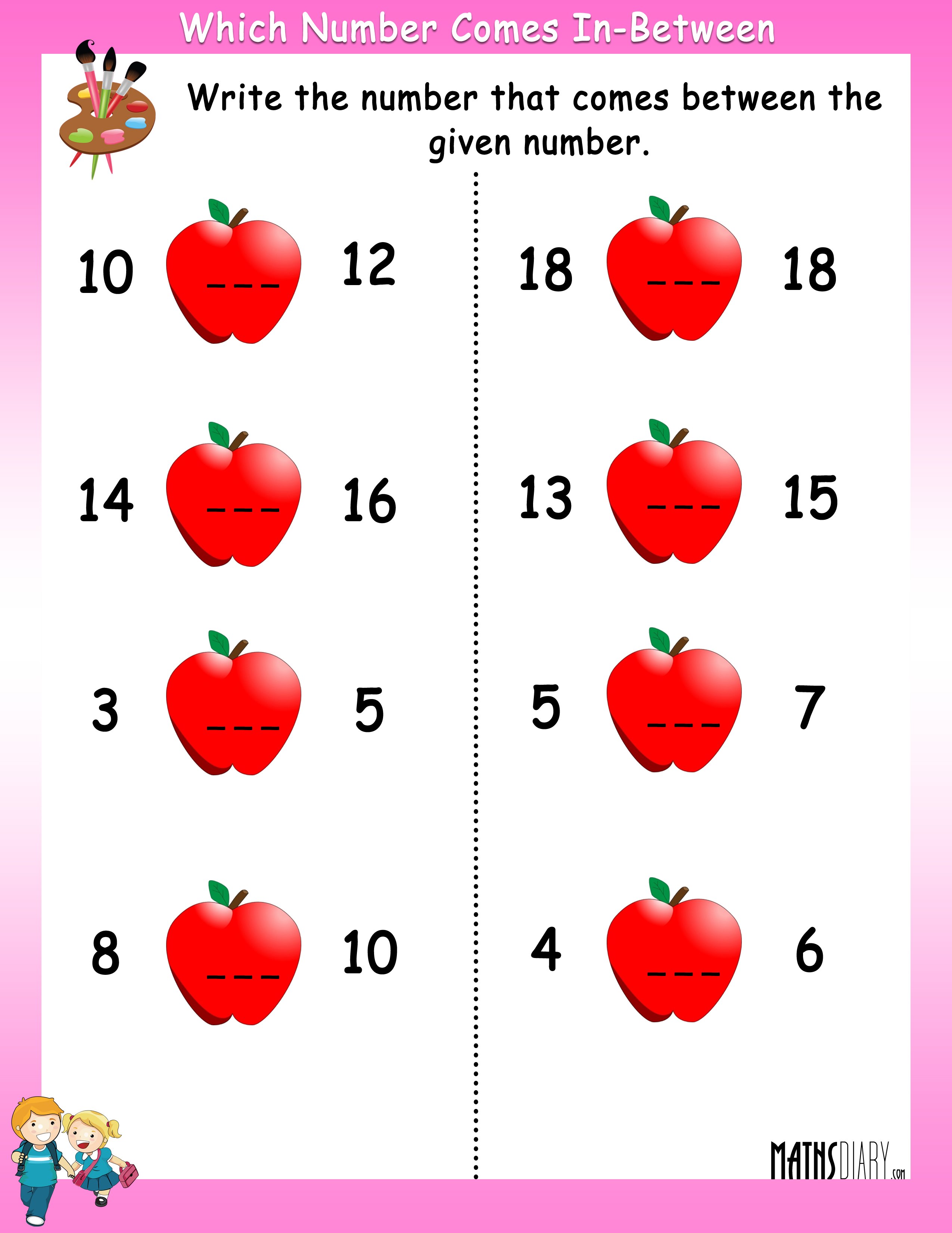 Free between numbers worksheet, Download Free between numbers worksheet