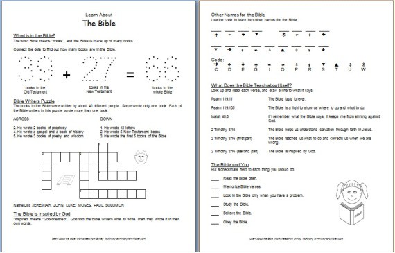 Bible Worksheets for Kids | Bible for kids, Bible study worksheet ...