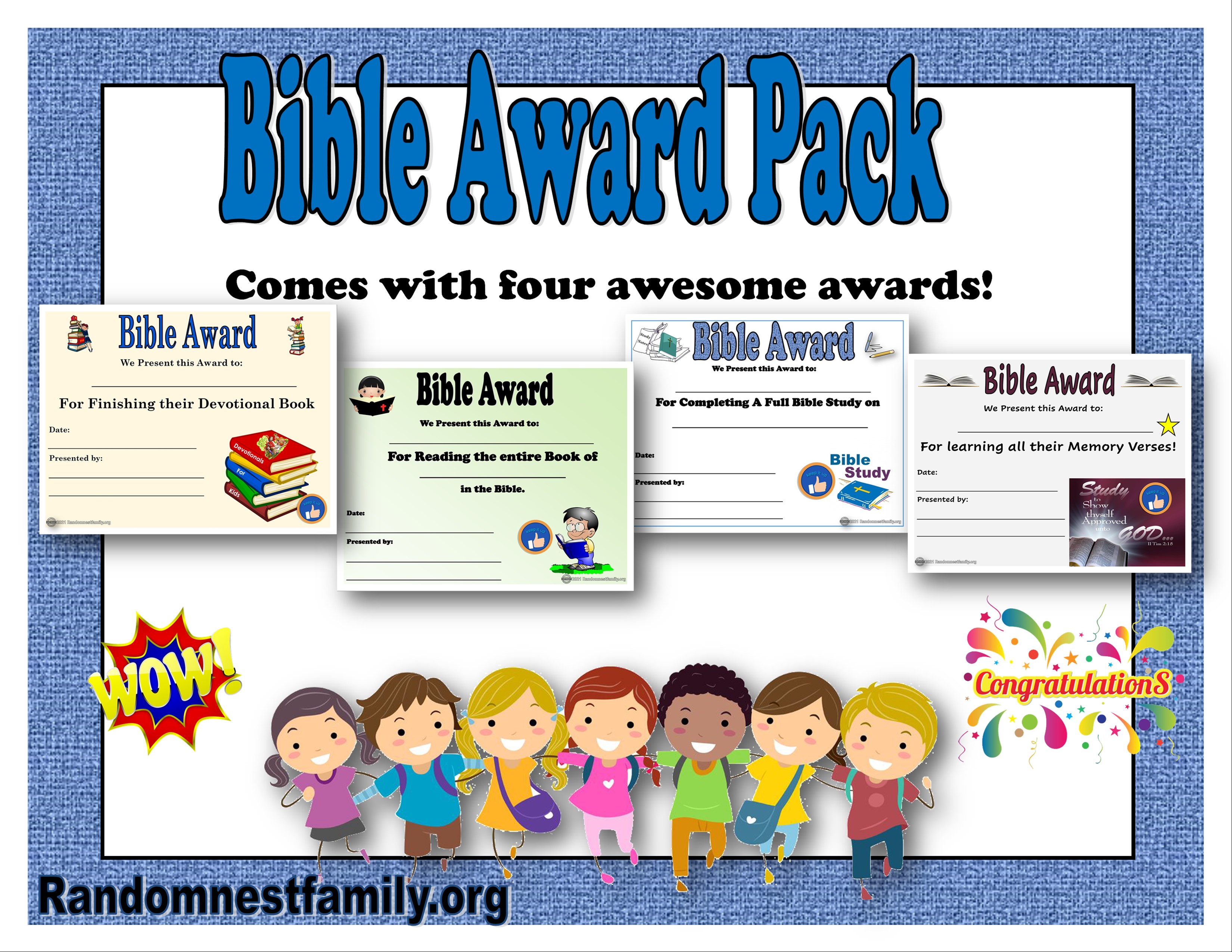 Bible Study Awards (Set of 4)